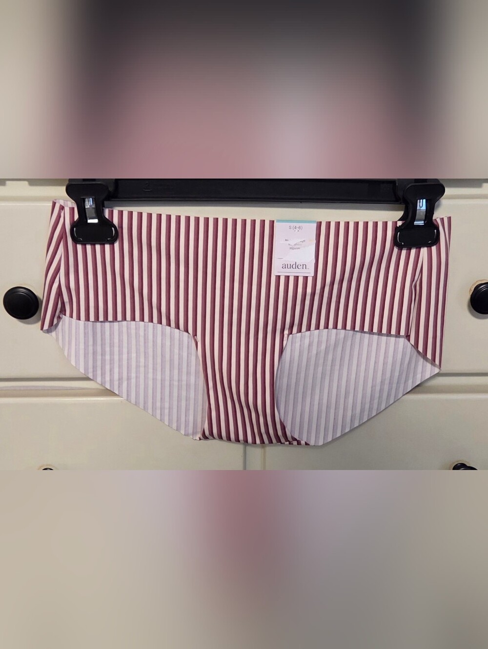 Auden Burgundy and White Striped Now Show Hipster